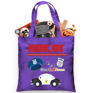 Police Patrol Car Trick or Treat Bag - Petite & Sassy Designs