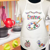 Personalized Kids Art Apron with Paint Palette Design - Petite & Sassy Designs