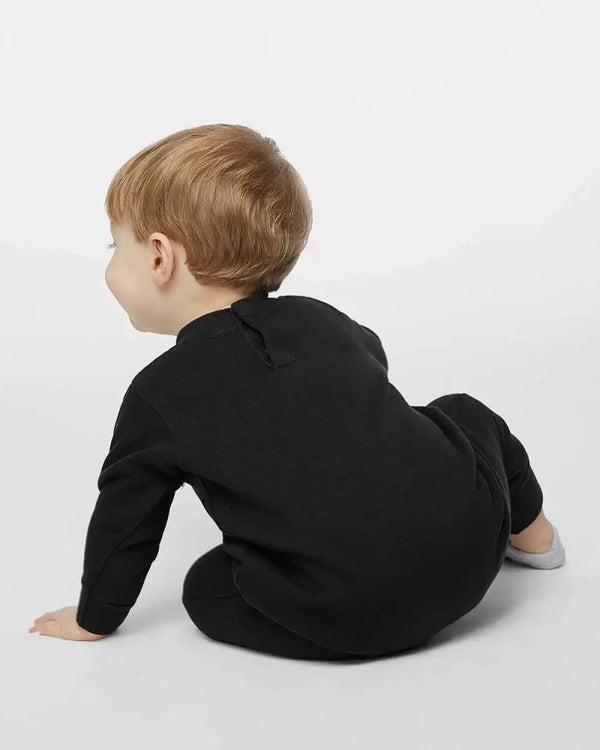 Pumpkin Monogram Fleece Romper - Black - Petite & Sassy Designs