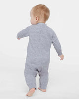 Pumpkin Monogram Fleece Romper - Grey