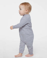 Pumpkin Monogram Fleece Romper - Grey