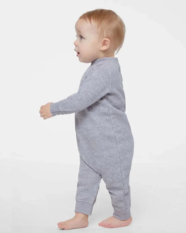 Pumpkin Monogram Fleece Romper - Grey - Petite & Sassy Designs