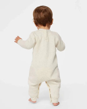 Pumpkin Monogram Fleece Romper - Natural - Petite & Sassy Designs