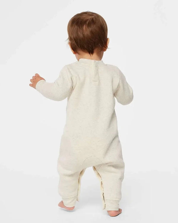 Pumpkin Monogram Fleece Romper - Natural - Petite & Sassy Designs