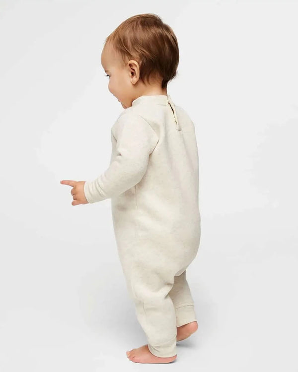 Pumpkin Monogram Fleece Romper - Natural - Petite & Sassy Designs