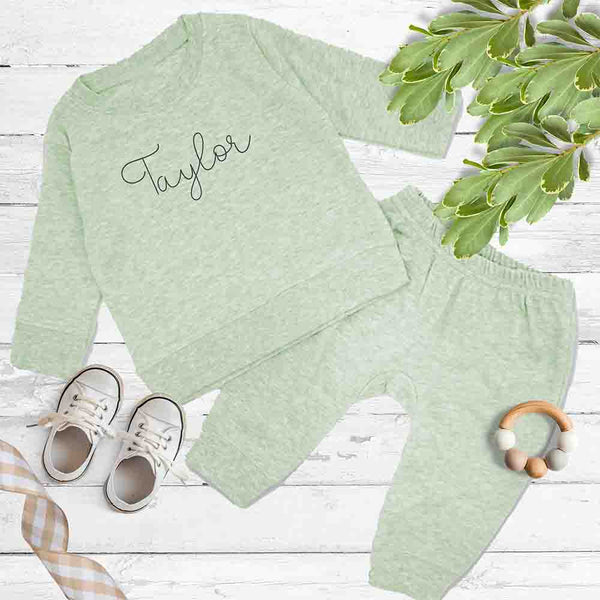Personalized Baby Jogger Set - Sage - Petite & Sassy Designs