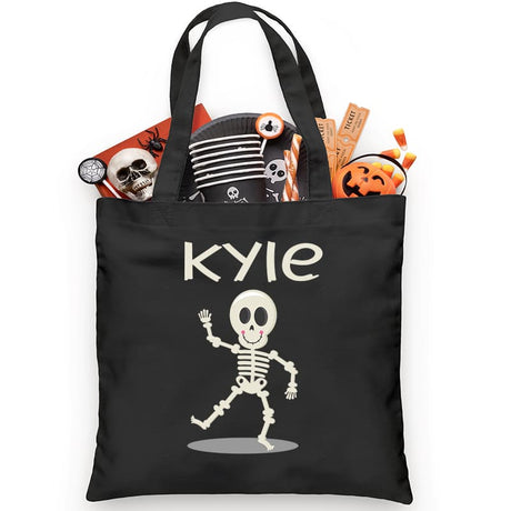 Personalized Trick or Treat Bag Skeleton