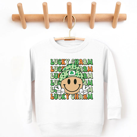 Lucky charm smiley st patricks day sweatshirt for kids