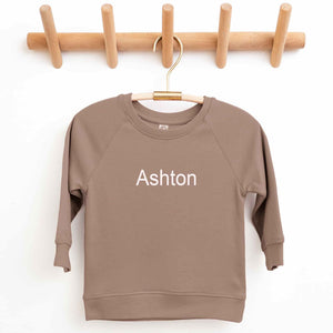 Organic Cotton Lightweight Crewneck Pullover in Truffle - Petite & Sassy Designs