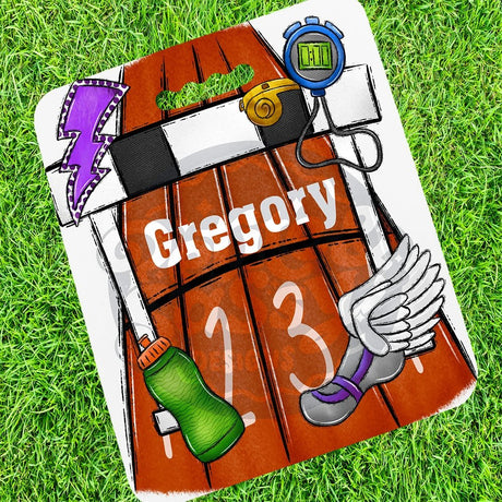Personalized Track Stadium Cushion - Petite & Sassy Designs