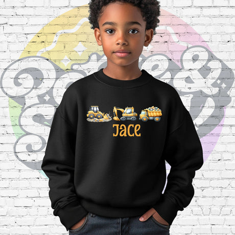 Construction Kids Sweatshirt | Toddler Truck Lover Shirt | Boys Bulldozer Dump Truck Crewneck - Petite & Sassy Designs