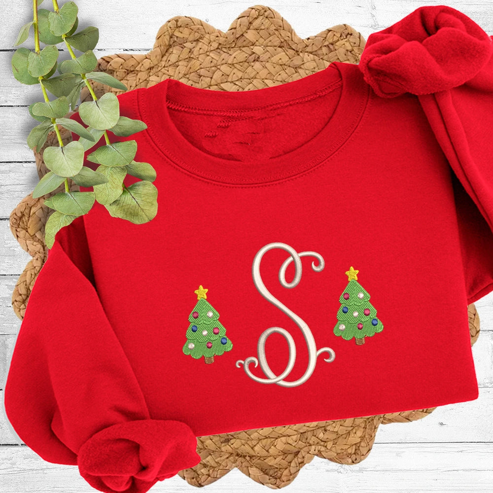 Christmas Tree Monogram Sweatshirt