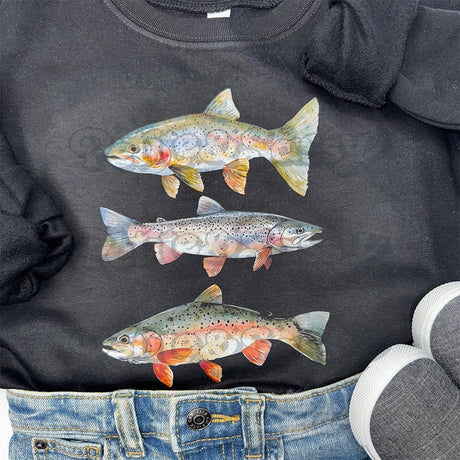 Trout Trio Sweatshirt - Petite & Sassy Designs