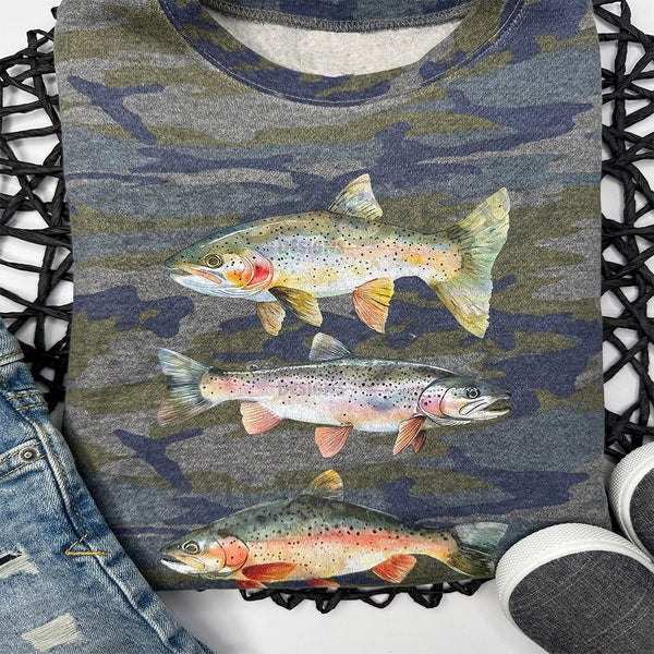 Trout Trio Sweatshirt - Petite & Sassy Designs