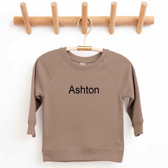 Organic Cotton Lightweight Crewneck Pullover in Truffle - Petite & Sassy Designs