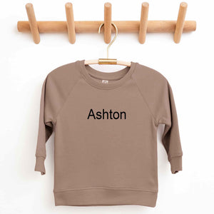 Organic Cotton Lightweight Crewneck Pullover in Truffle - Petite & Sassy Designs