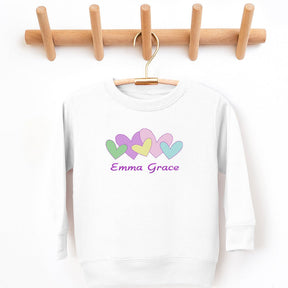 Faux Embroidery Hearts Sweatshirt - Petite & Sassy Designs