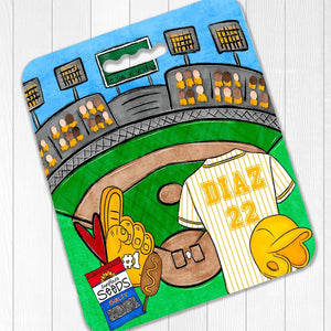 Personalized Baseball Bleacher Seat Cushion - Petite & Sassy Designs