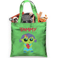 This adorable Halloween candy tote is perfect for little ones trick or treating. It is embellished with a little zombie girl. The best part is that it comes personalized with your child’s name, for FREE, to stake a claim on their candy!