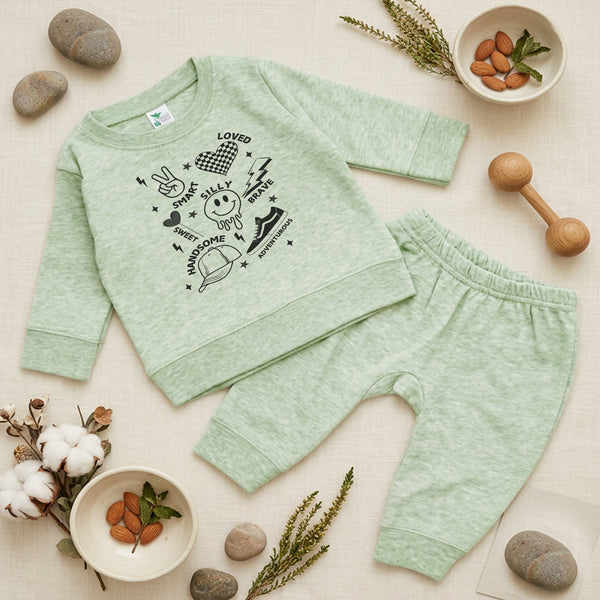 Affirmations Baby Jogger Set in Green