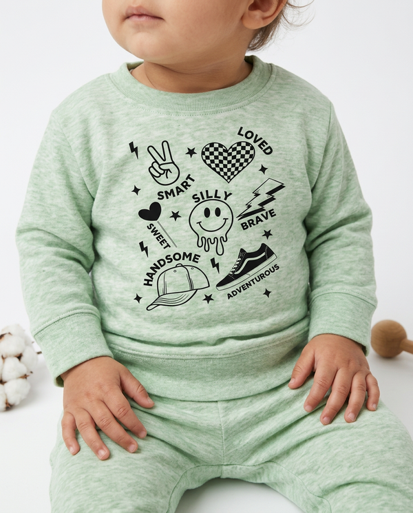 Affirmations Baby Jogger Set in Green