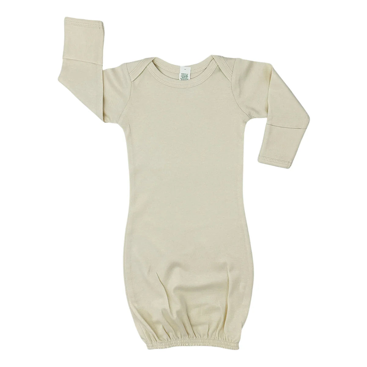 Long Sleeve Organic Baby Gown in Natural - Petite & Sassy Designs