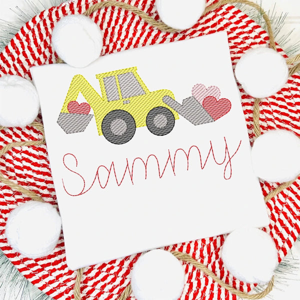 Backhoe with Hearts - Petite & Sassy Designs