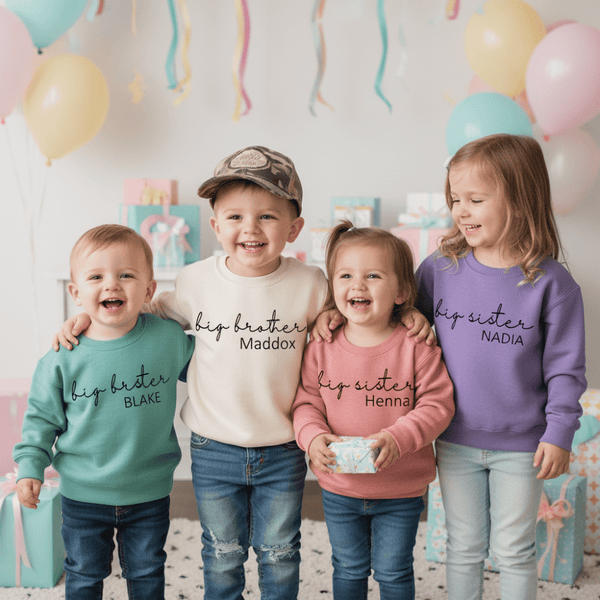 Personalized Big Brother or Big Sister Toddler Sweatshirt - Petite & Sassy Designs