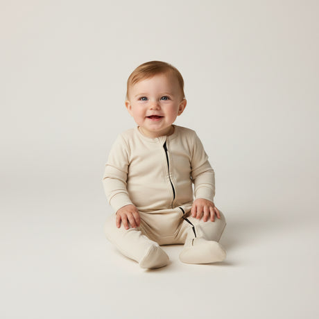Infant Organic Cotton Zippered Romper with Footies - Petite & Sassy Designs
