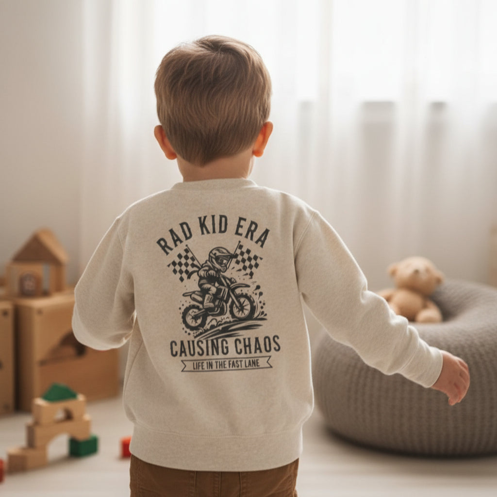 Moto Kids Sweatshirt with Printed Moto Rad Kid Era