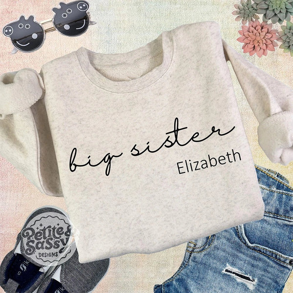 Personalized Big Brother or Big Sister Toddler Sweatshirt - Petite & Sassy Designs
