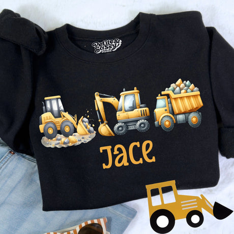 Construction Kids Sweatshirt | Toddler Truck Lover Shirt | Boys Bulldozer Dump Truck Crewneck - Petite & Sassy Designs