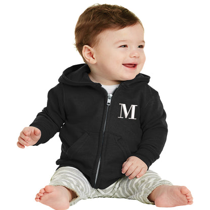 Black Infant Full Zip Fleece Hooded Sweatshirt Jacket