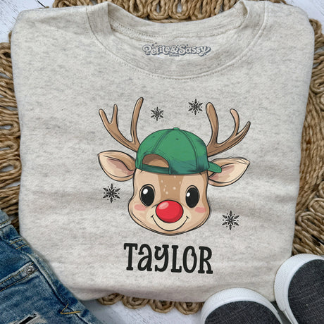 Personalized Christmas Reindeer Sweatshirt - Petite & Sassy Designs