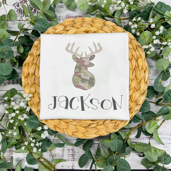 Camo Deer Head Tee - Petite & Sassy Designs