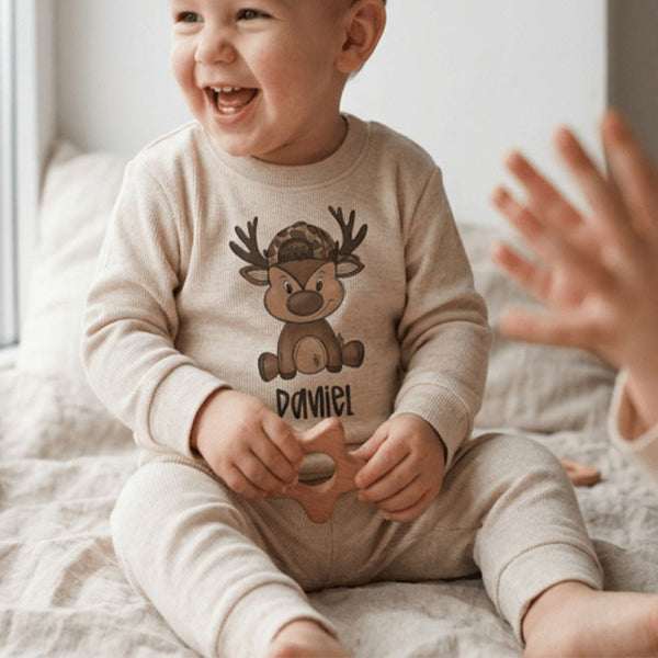 Personalized Camo Hat and Deer Baby Jogger Set - Petite & Sassy Designs