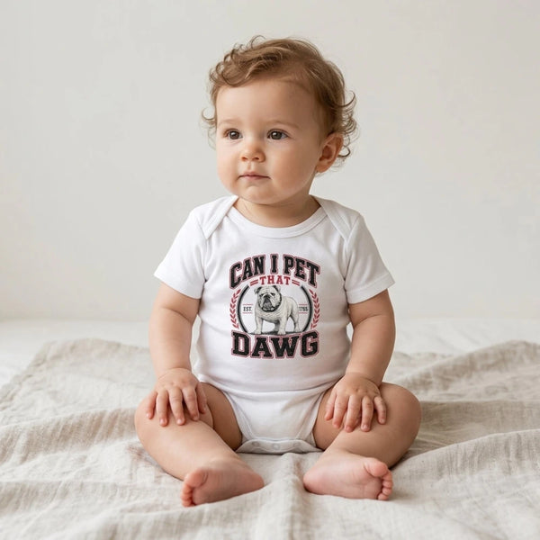 Can I Pet That Dawg Baby Bodysuit - Petite & Sassy Designs