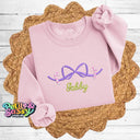 Candy Cane Bow Monogram Sweatshirt - Petite & Sassy Designs
