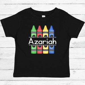 Personalized Back to School Crayons Shirt - Petite & Sassy Designs
