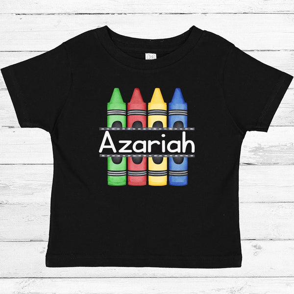 Personalized Back to School Crayons Shirt - Petite & Sassy Designs