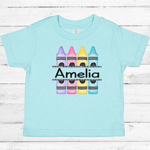 Personalized Back to School Crayons Shirt - Petite & Sassy Designs