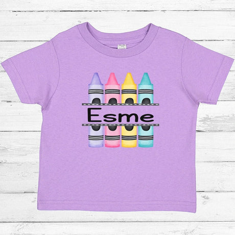 Personalized Back to School Crayons Shirt - Petite & Sassy Designs