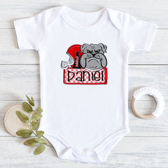 Personalized Bulldog Football Baby Bodysuit
