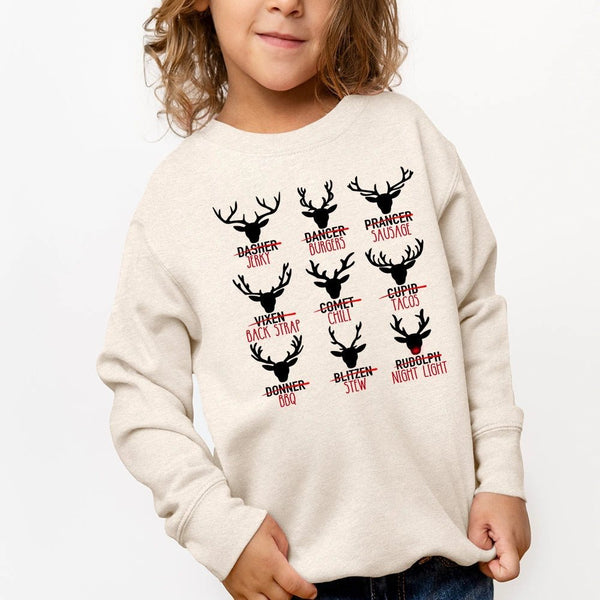 Funny Deer Jerky Sweatshirt – Hunting Season Christmas Reindeer - Petite & Sassy Designs