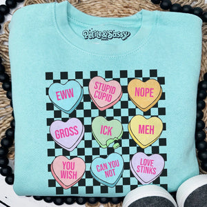Eww Funny Candy Hearts Sweatshirt - Petite & Sassy Designs