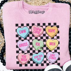 Eww Funny Candy Hearts Sweatshirt - Petite & Sassy Designs
