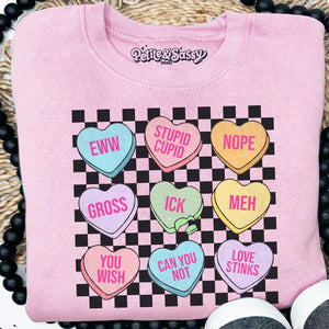 Eww Funny Candy Hearts Sweatshirt - Petite & Sassy Designs