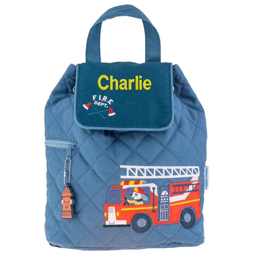 Firetruck Toddler Quilted Backpack - Petite & Sassy Designs