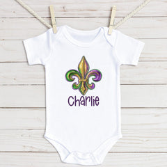 Fleur-de-lis Mardi Gras Infant Bodysuit - Petite & Sassy Designs