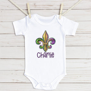 Fleur-de-lis Mardi Gras Infant Bodysuit - Petite & Sassy Designs